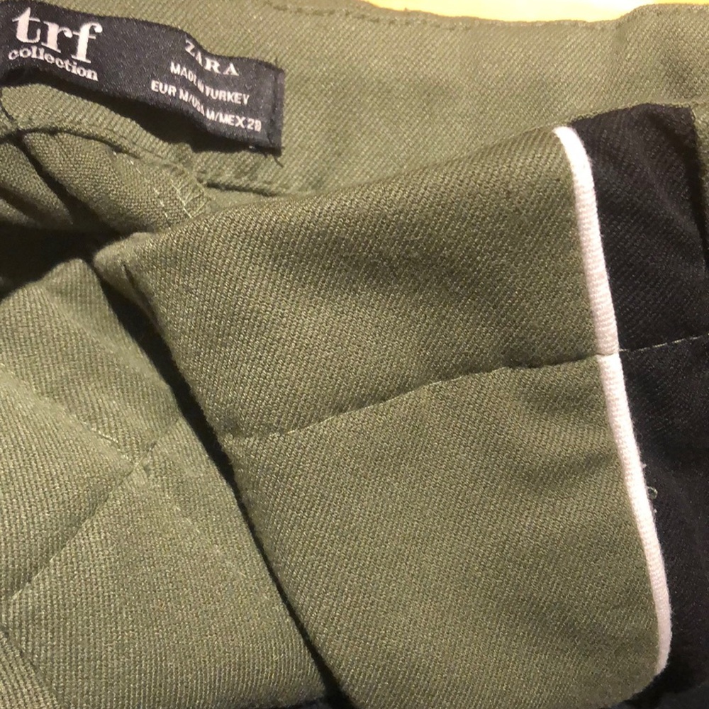 Zara - Pants With Side Stripes - Green Bnw View 4